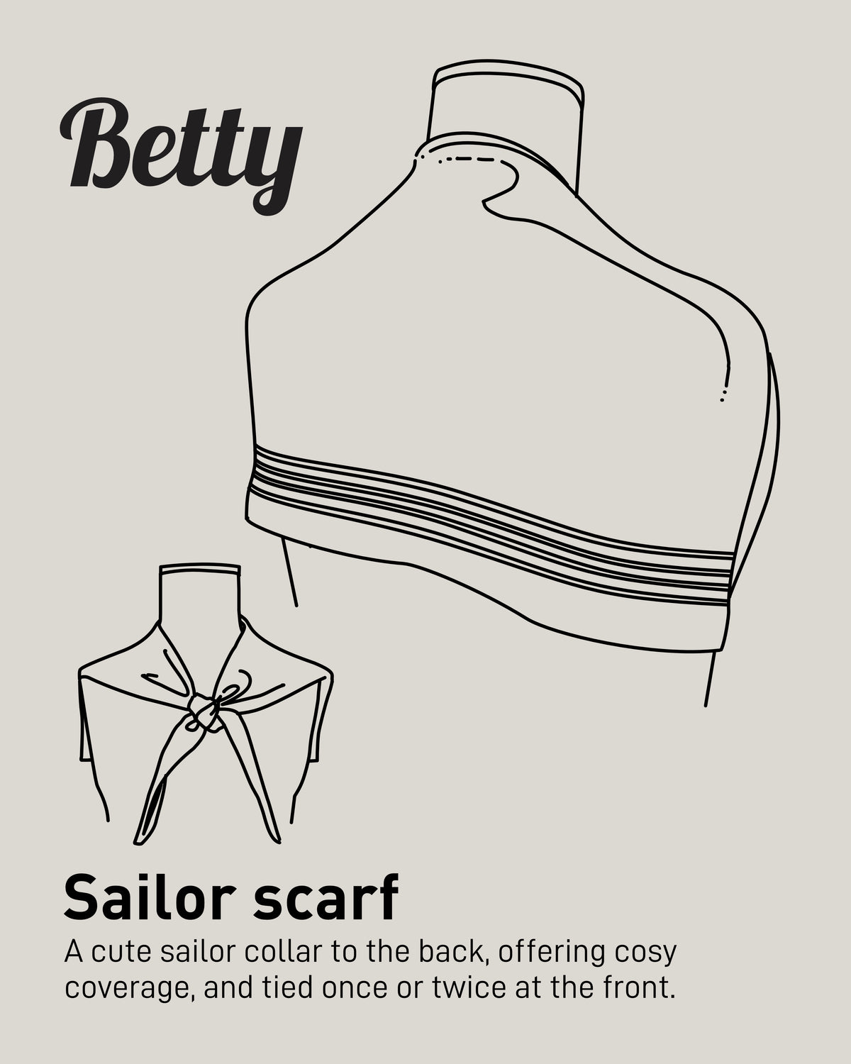 Lipstick Red: Lambswool Sailor Neckerchief Scarf - Betty