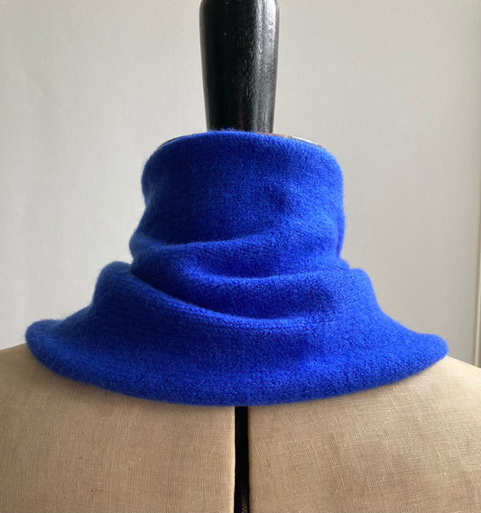 Cobalt Blue: Lambswool Neckerchief Scarf - Ava