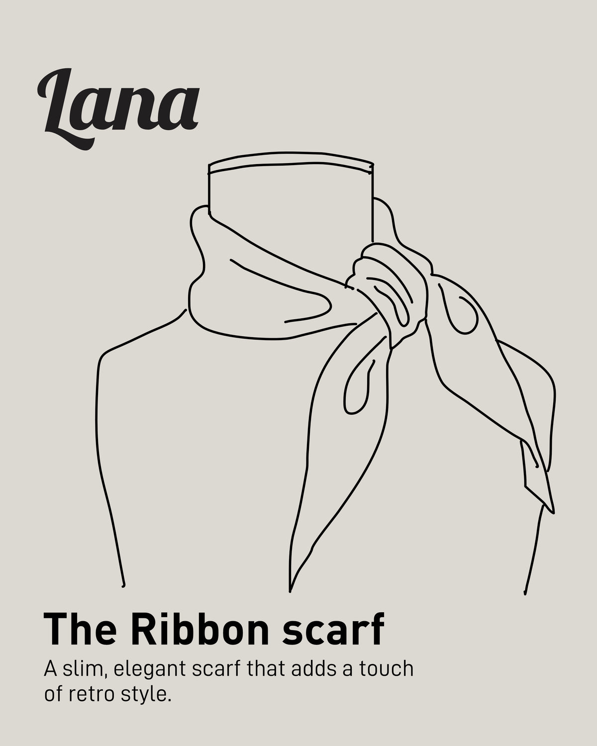 Black Coffee: Lambswool Ribbon Neckerchief Scarf - Lana