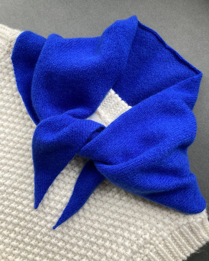 Cobalt Blue: Lambswool Neckerchief Scarf - Ava