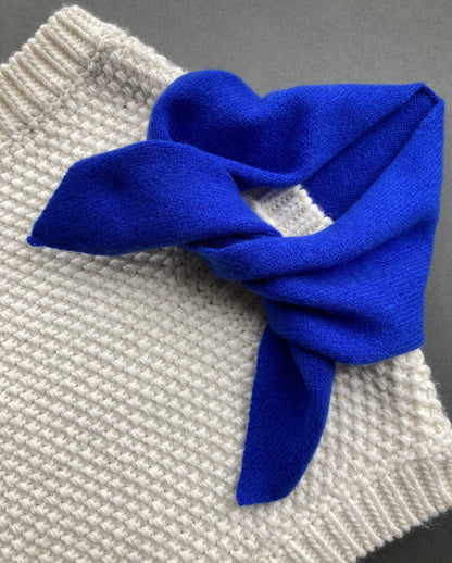 Cobalt Blue: Lambswool Neck-Tie Scarf - Audrey