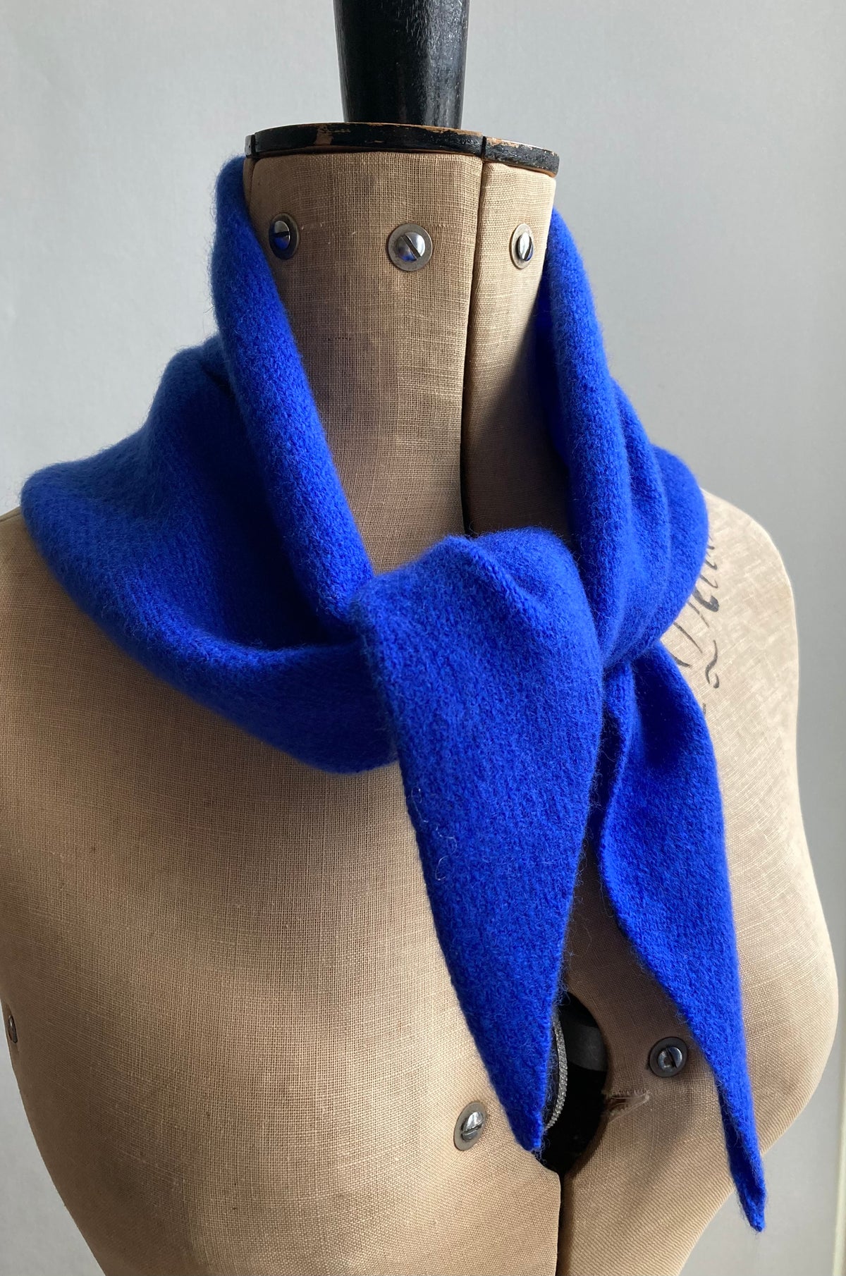 Cobalt Blue: Lambswool Neckerchief Scarf - Ava