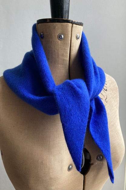 Cobalt Blue: Lambswool Neckerchief Scarf - Ava