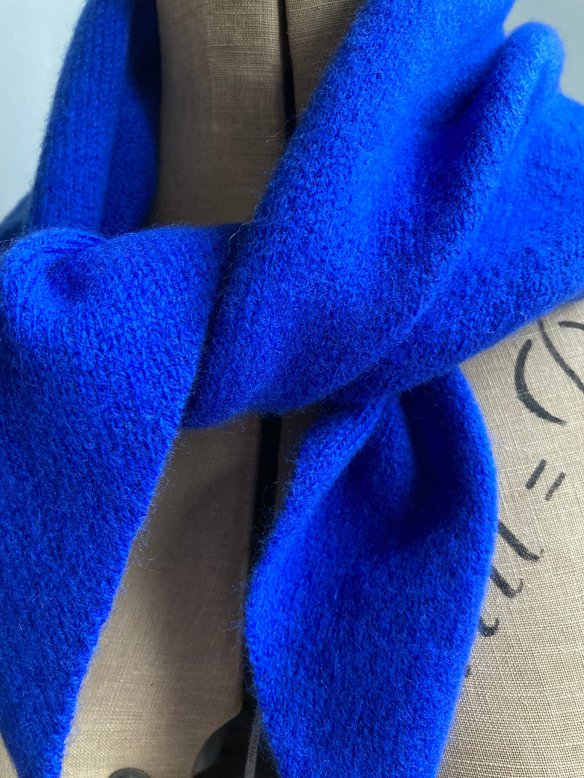 Cobalt Blue: Lambswool Neckerchief Scarf - Ava