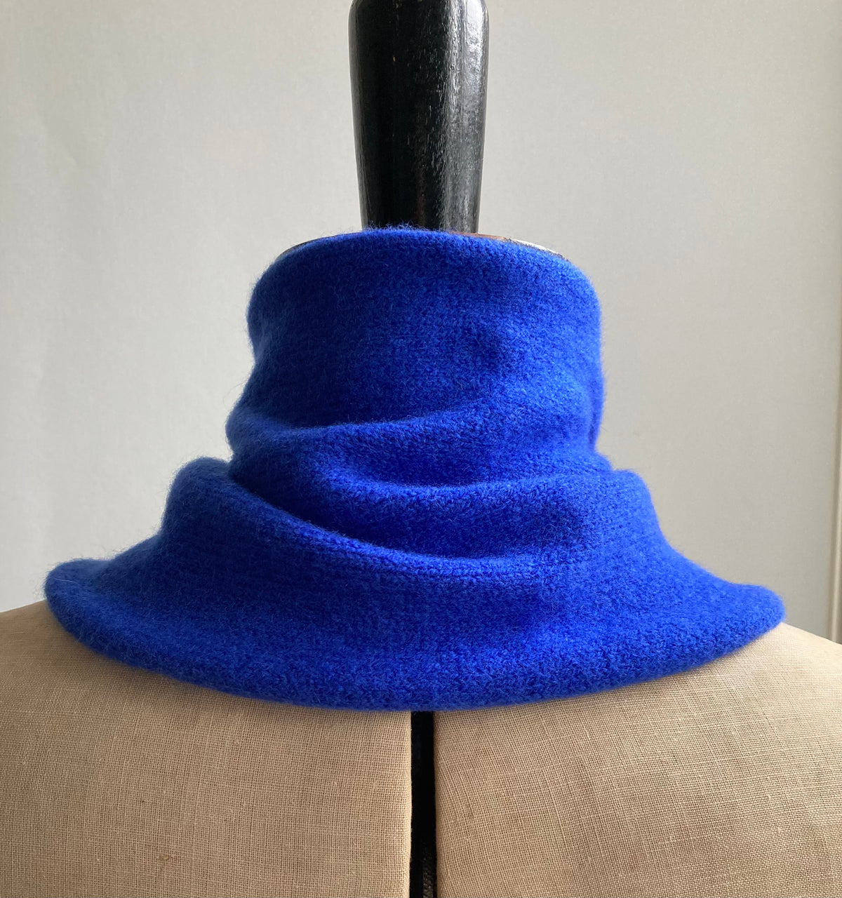 Cobalt Blue: Lambswool Neckerchief Scarf - Ava