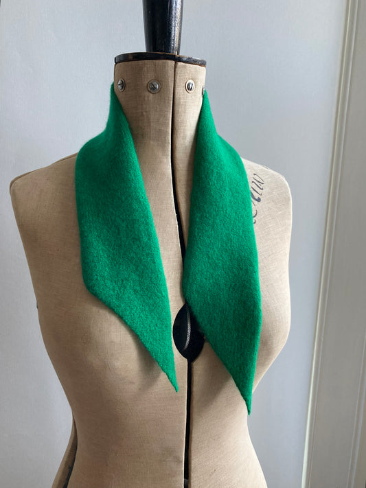 Emerald Green: Lambswool Ribbon Neckerchief Scarf - Lana