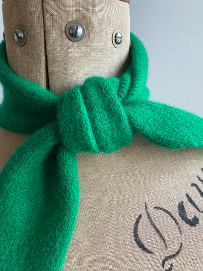Emerald Green: Lambswool Ribbon Neckerchief Scarf - Lana
