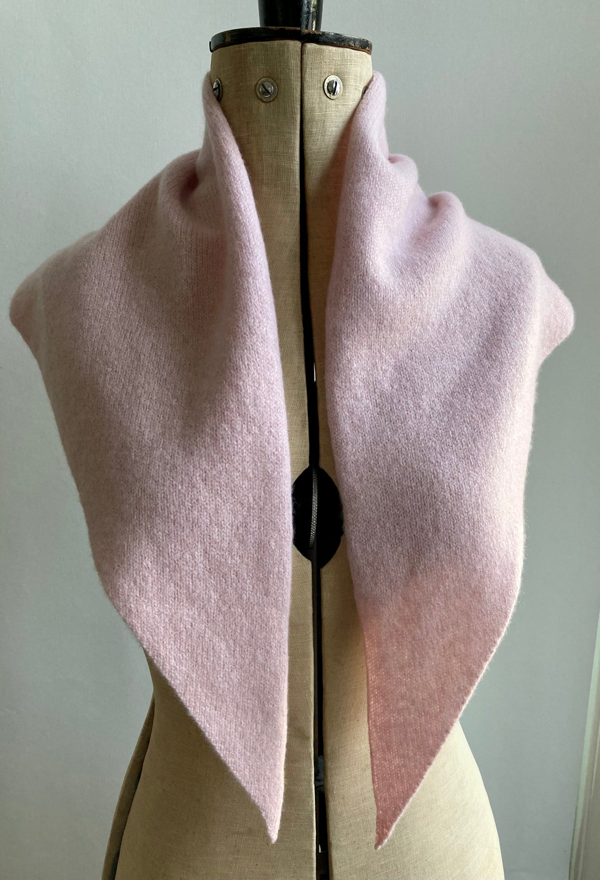 Petal Pink: Lambswool Larger Neckerchief Scarf - Cary