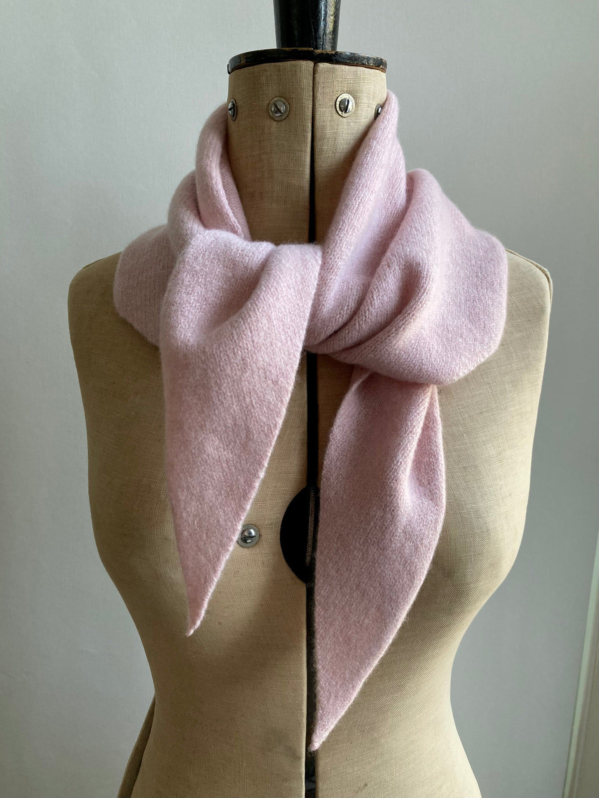 Petal Pink: Lambswool Larger Neckerchief Scarf - Cary