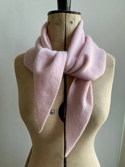 Petal Pink: Lambswool Larger Neckerchief Scarf - Cary