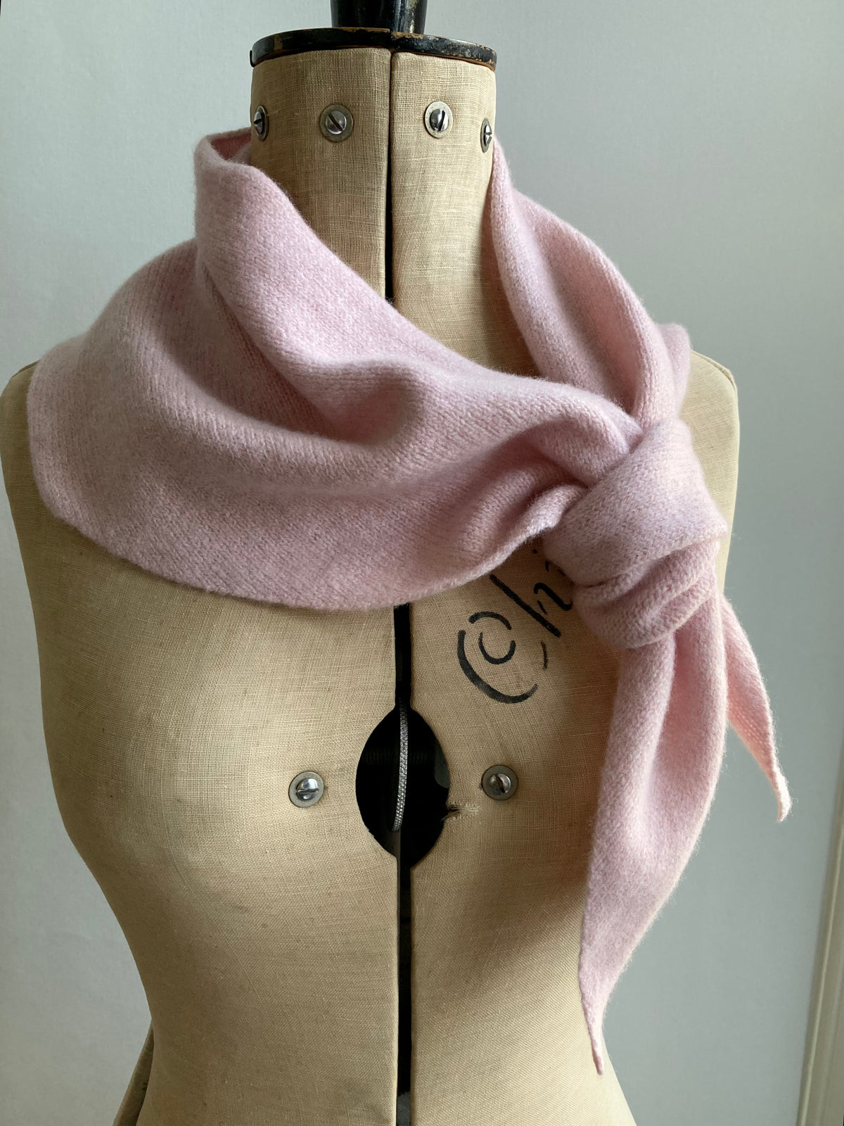 Petal Pink: Lambswool Larger Neckerchief Scarf - Cary