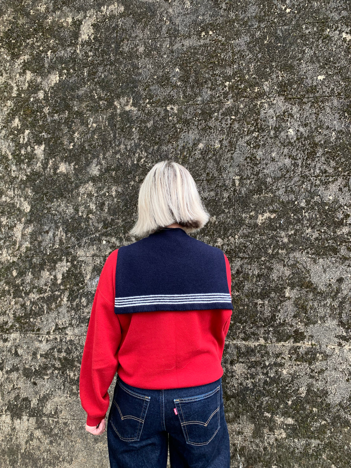 Dark Navy: Lambswool Sailor Neckerchief Scarf - Betty
