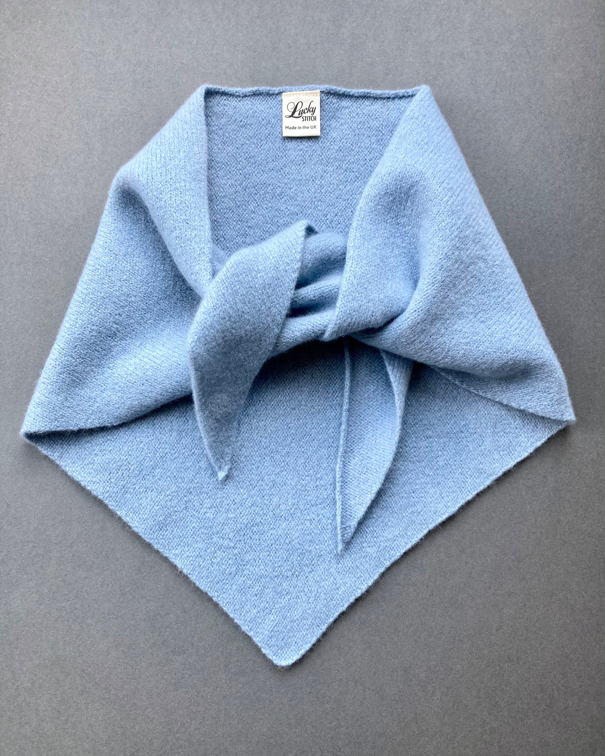 Powder Blue: Lambswool Larger Triangle Scarf - Gina