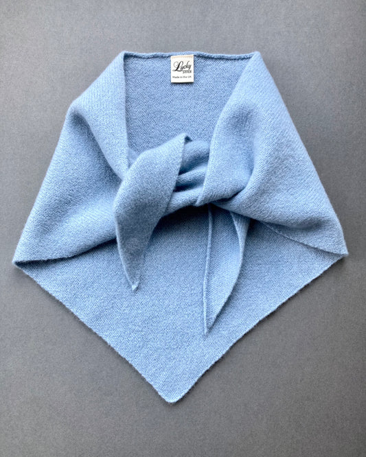 Powder Blue: Lambswool Larger Triangle Scarf - Gina