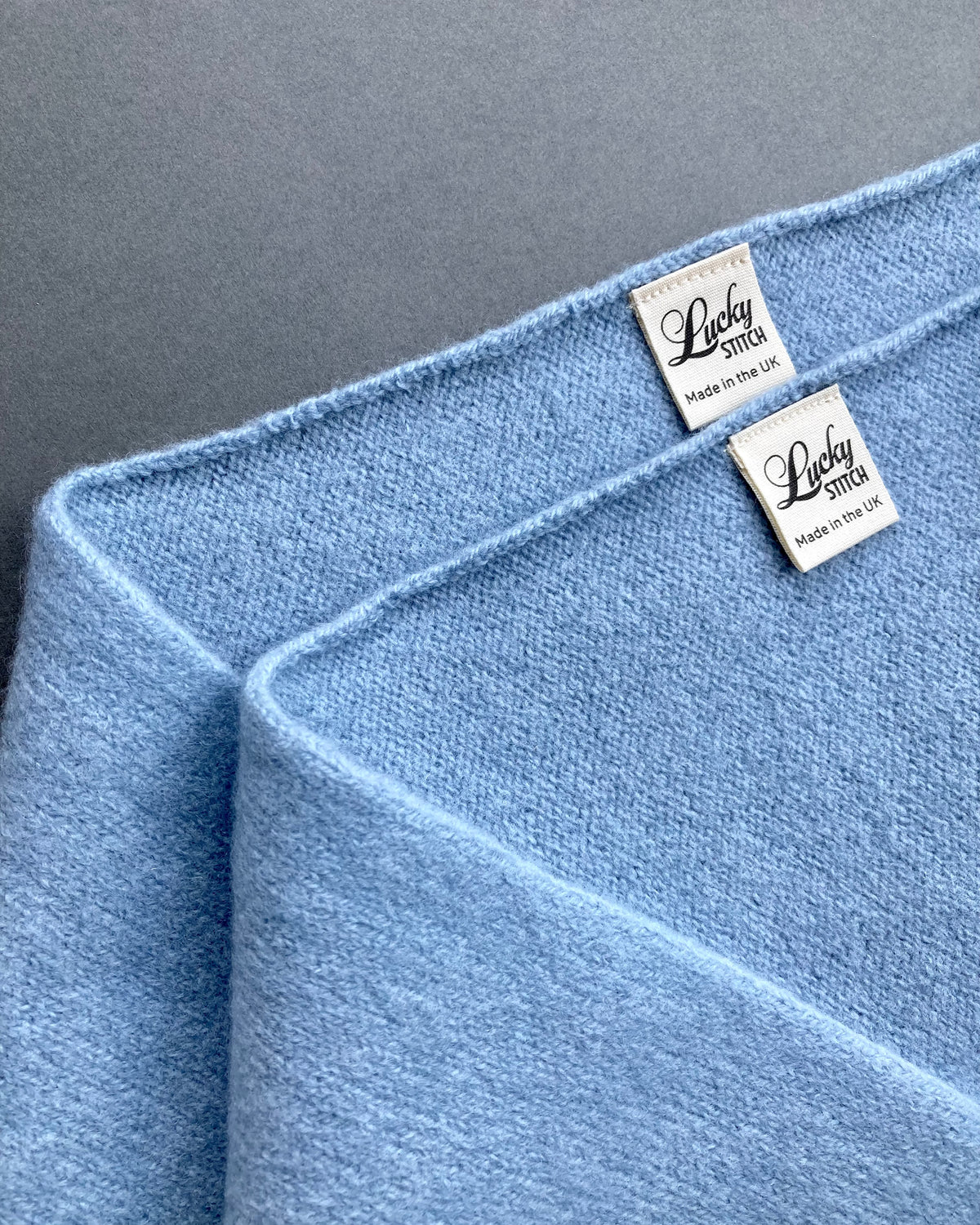 Powder Blue: Lambswool Larger Triangle Scarf - Gina