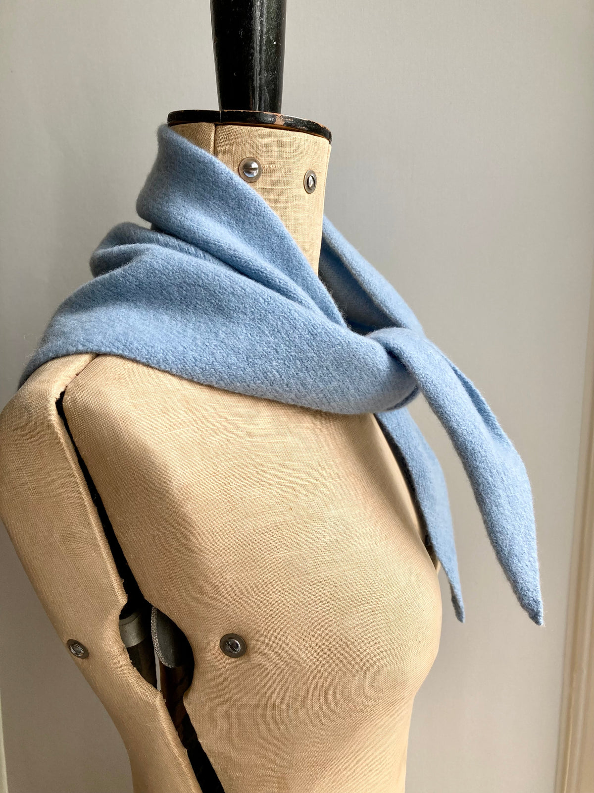 Powder Blue: Lambswool Larger Triangle Scarf - Gina