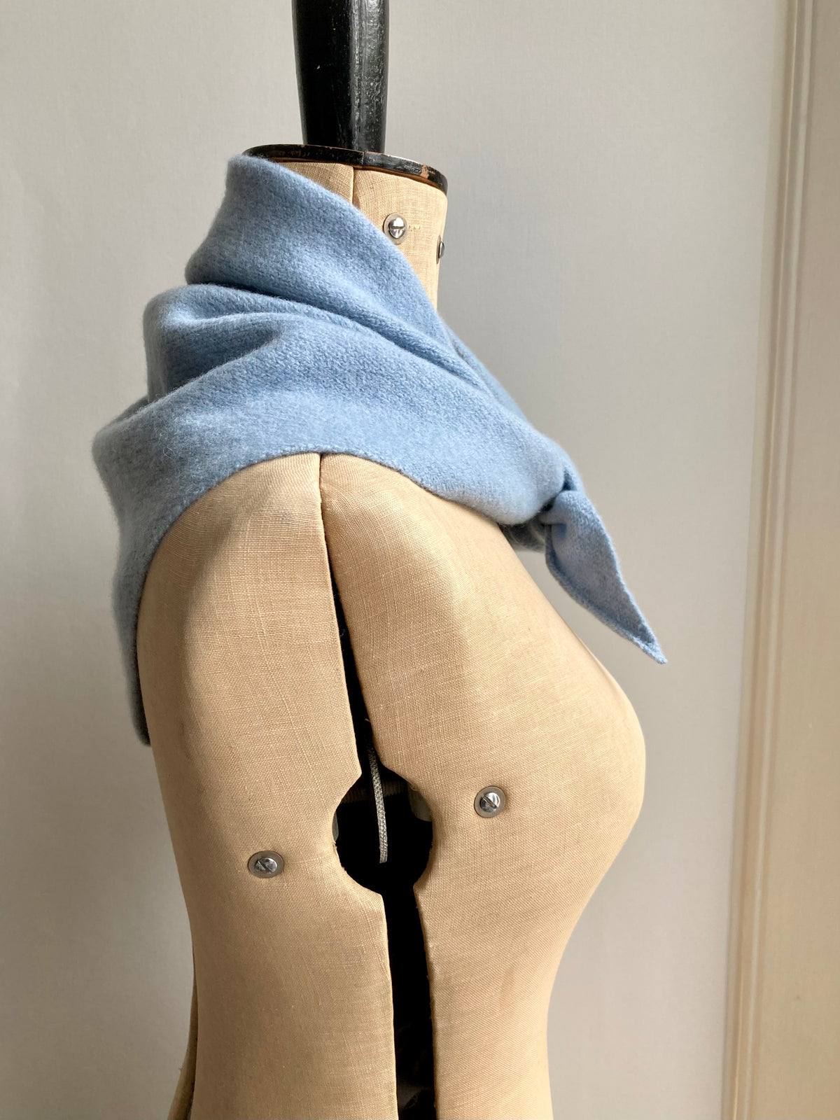 Powder Blue: Lambswool Larger Triangle Scarf - Gina
