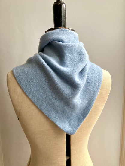 Powder Blue: Lambswool Larger Triangle Scarf - Gina