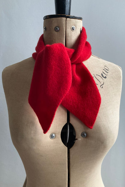 Lipstick Red: Lambswool Neck-Tie Scarf - Audrey