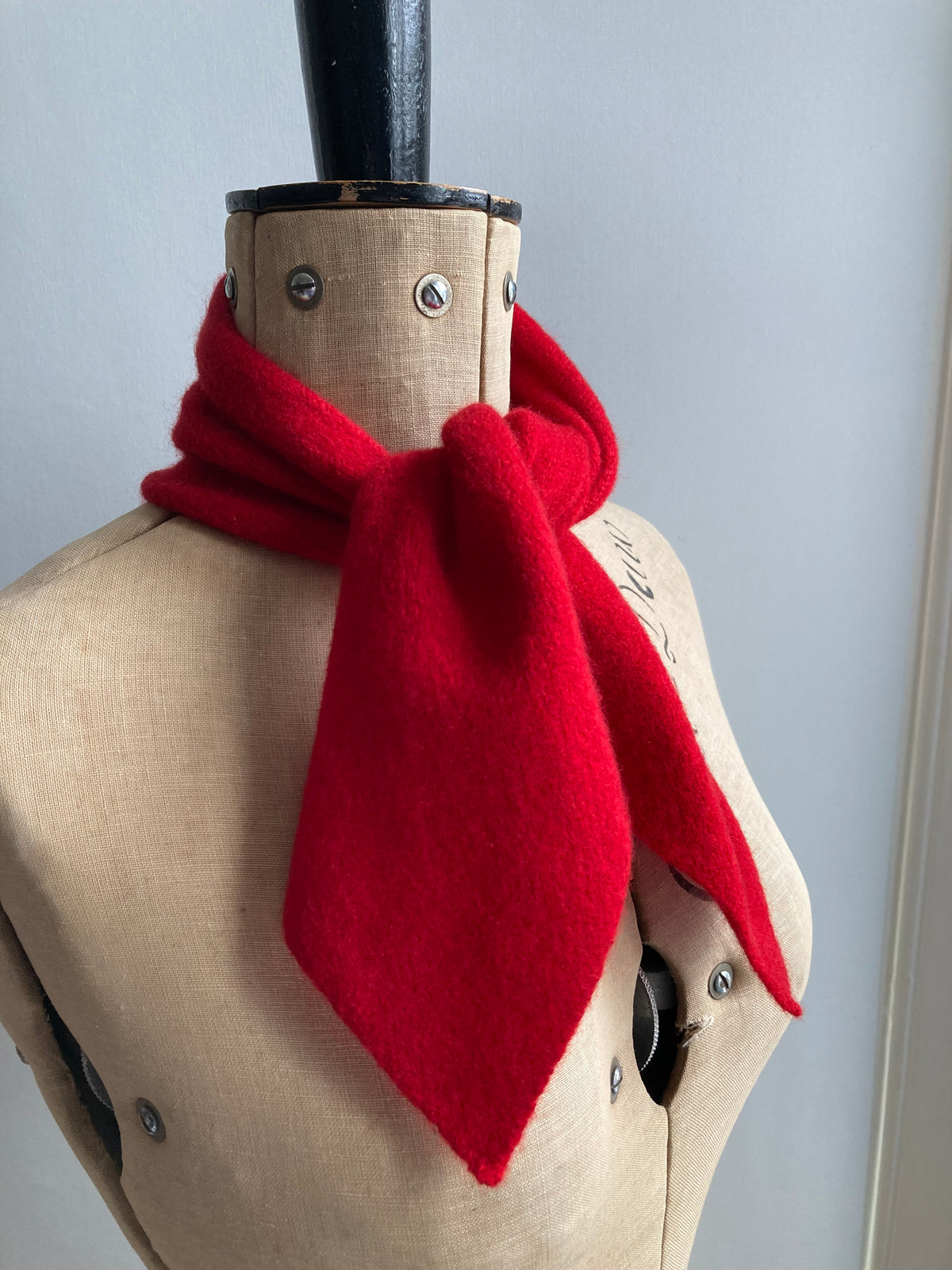 Lipstick Red: Lambswool Neck-Tie Scarf - Audrey