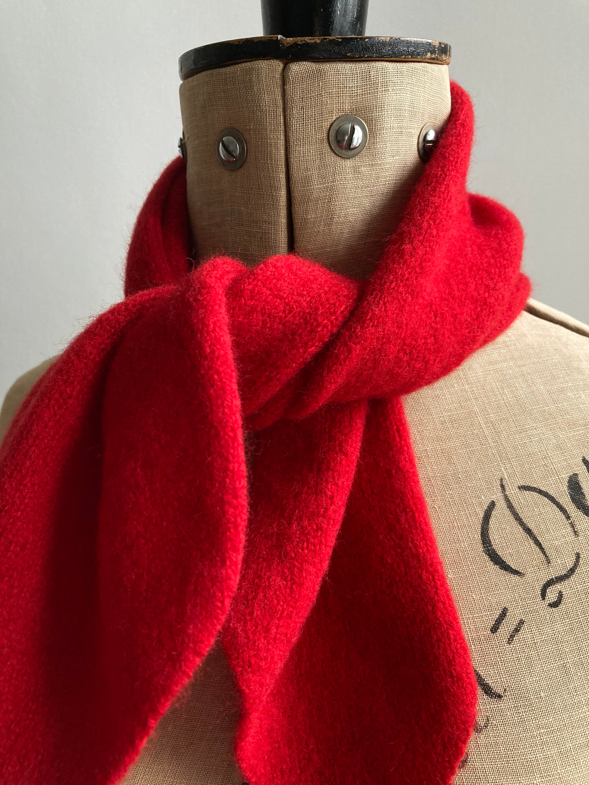 Lipstick Red: Lambswool Neck-Tie Scarf - Audrey