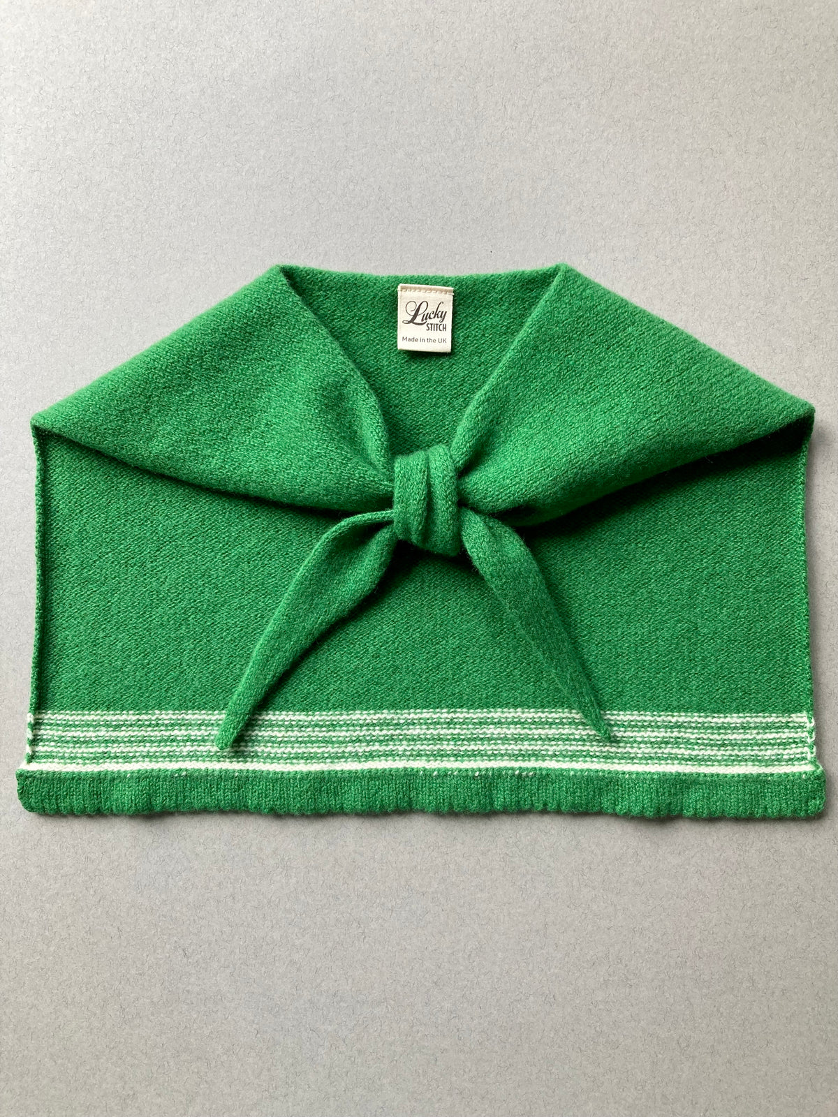 Pea-pod Green: Lambswool Sailor Neckerchief Scarf - Betty