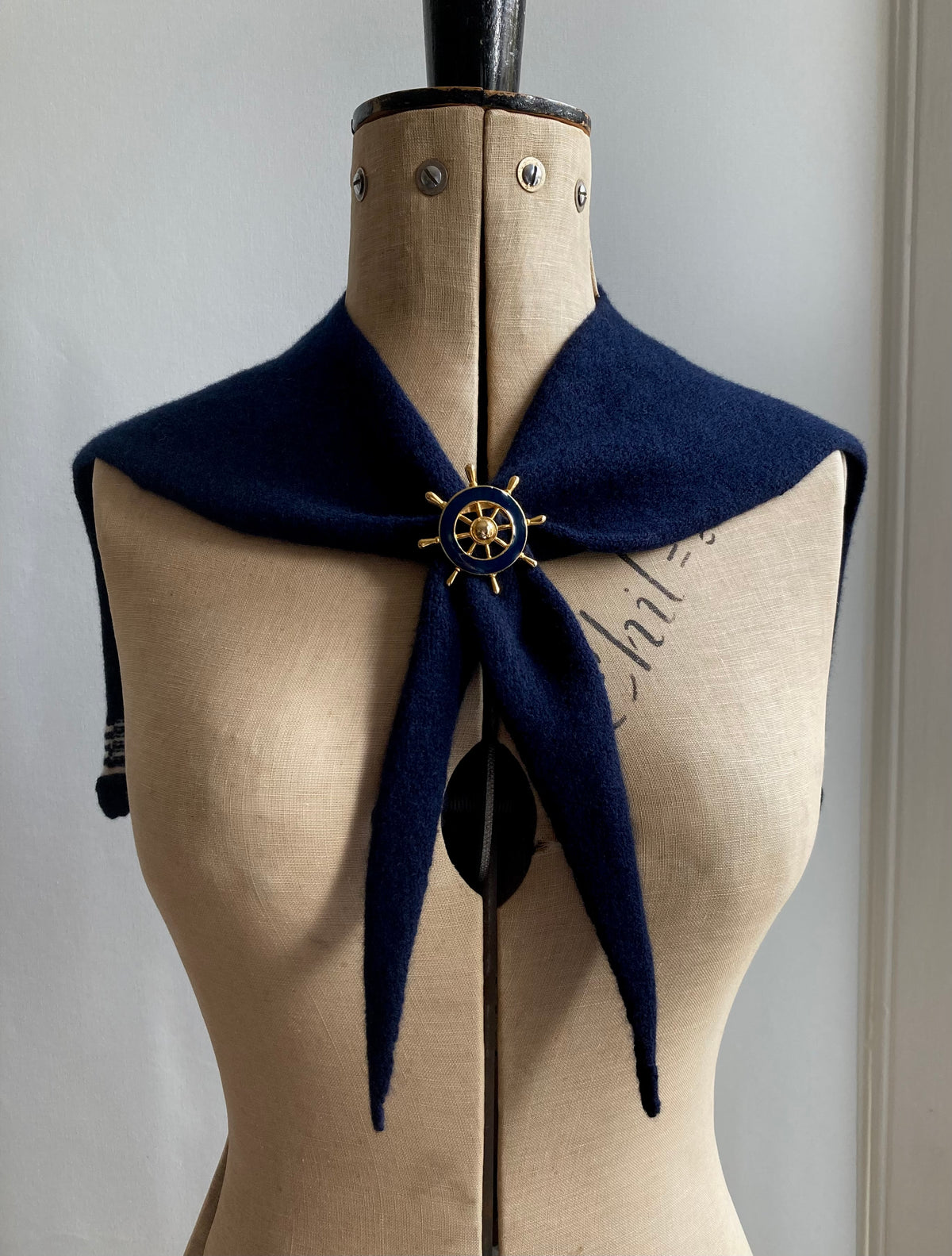 Dark Navy: Lambswool Sailor Neckerchief Scarf - Betty
