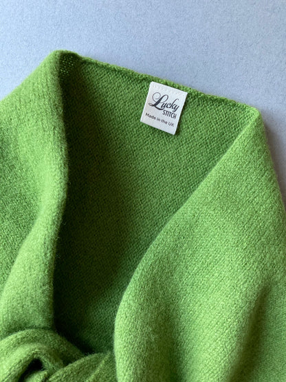 Pickle Green: Lambswool Larger Triangle Scarf - Gina
