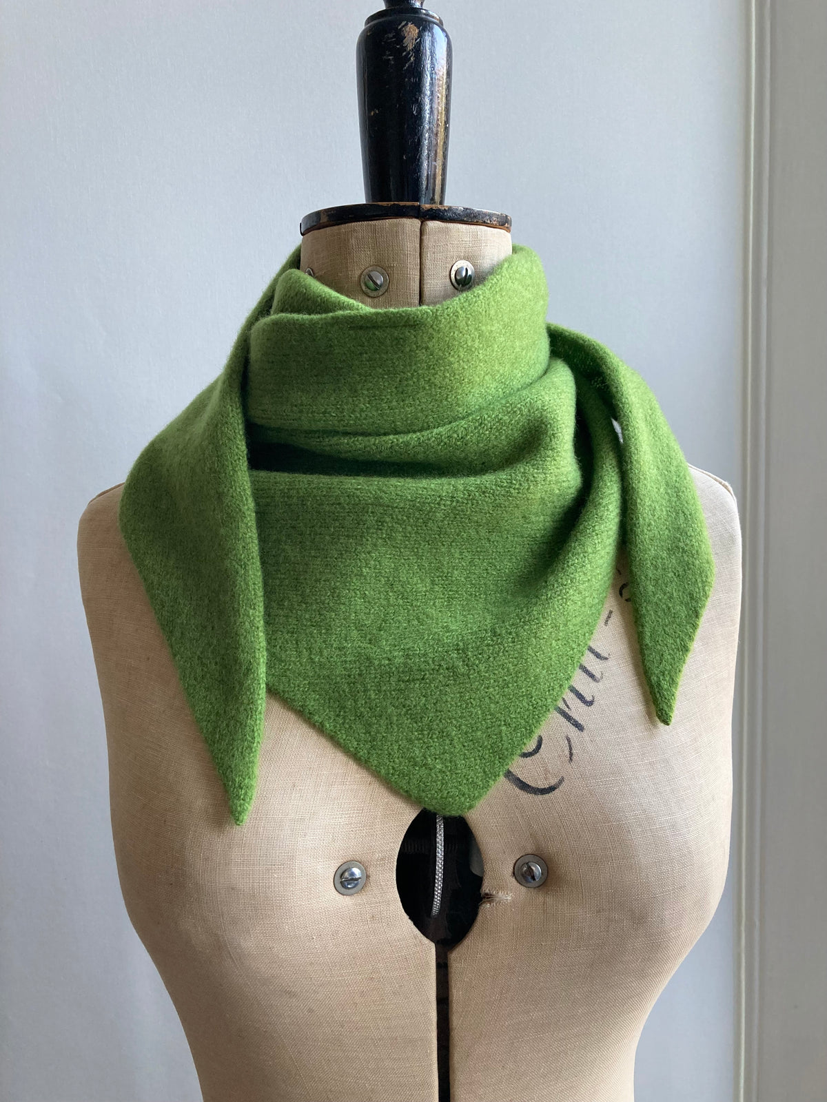Pickle Green: Lambswool Larger Triangle Scarf - Gina