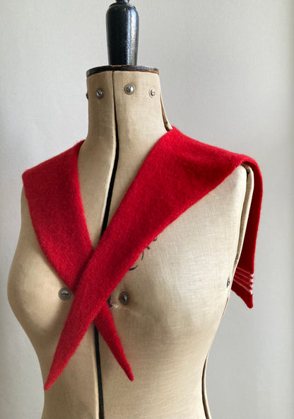 Lipstick Red: Lambswool Sailor Neckerchief Scarf - Betty
