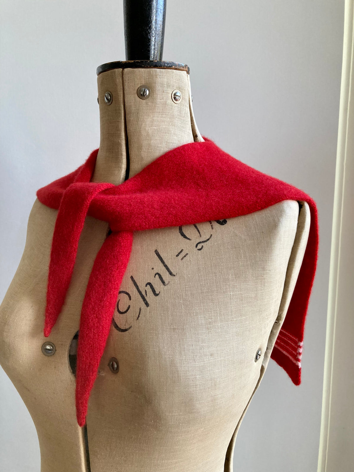 Lipstick Red: Lambswool Sailor Neckerchief Scarf - Betty