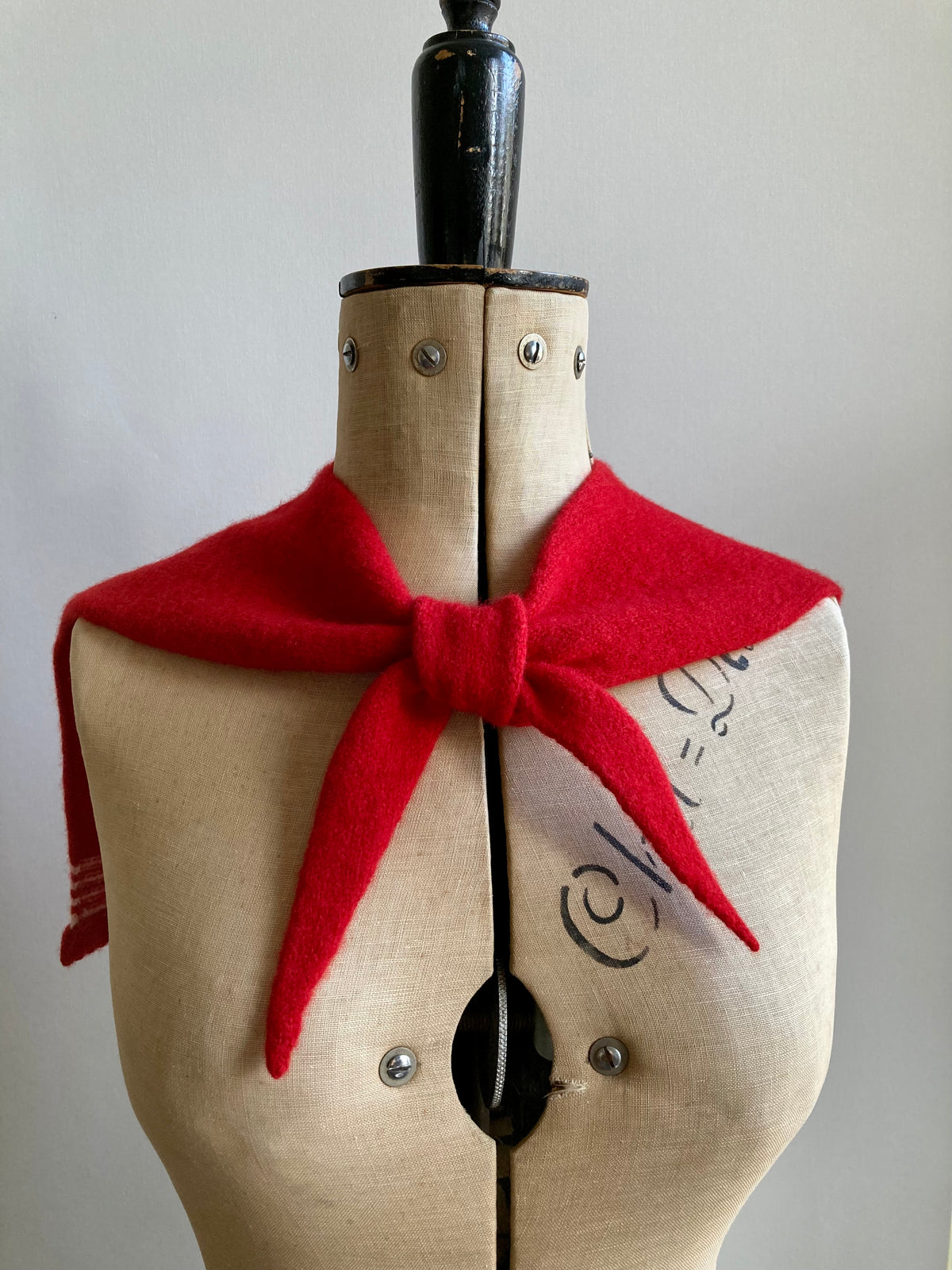 Lipstick Red: Lambswool Sailor Neckerchief Scarf - Betty