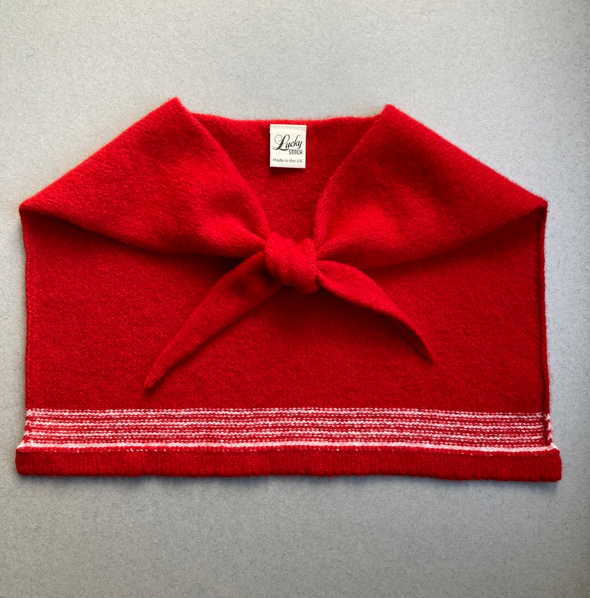 Lipstick Red: Lambswool Sailor Neckerchief Scarf - Betty