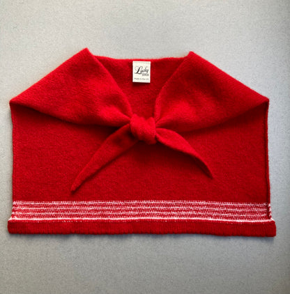 Lipstick Red: Lambswool Sailor Neckerchief Scarf - Betty