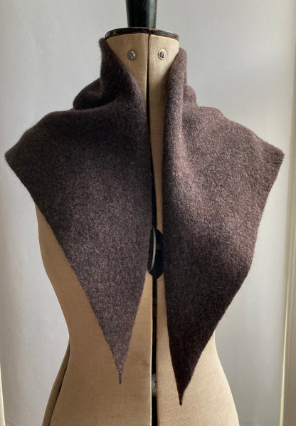 Bitter Chocolate: Lambswool Larger Neckerchief Scarf - Cary