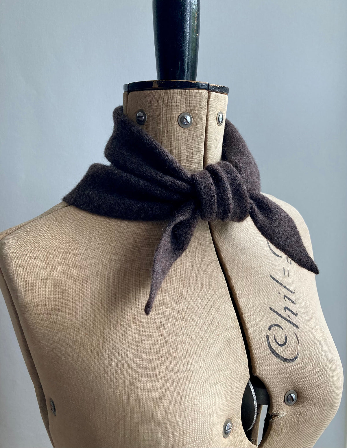 Bitter Chocolate: Lambswool Triangle Scarf - Romy