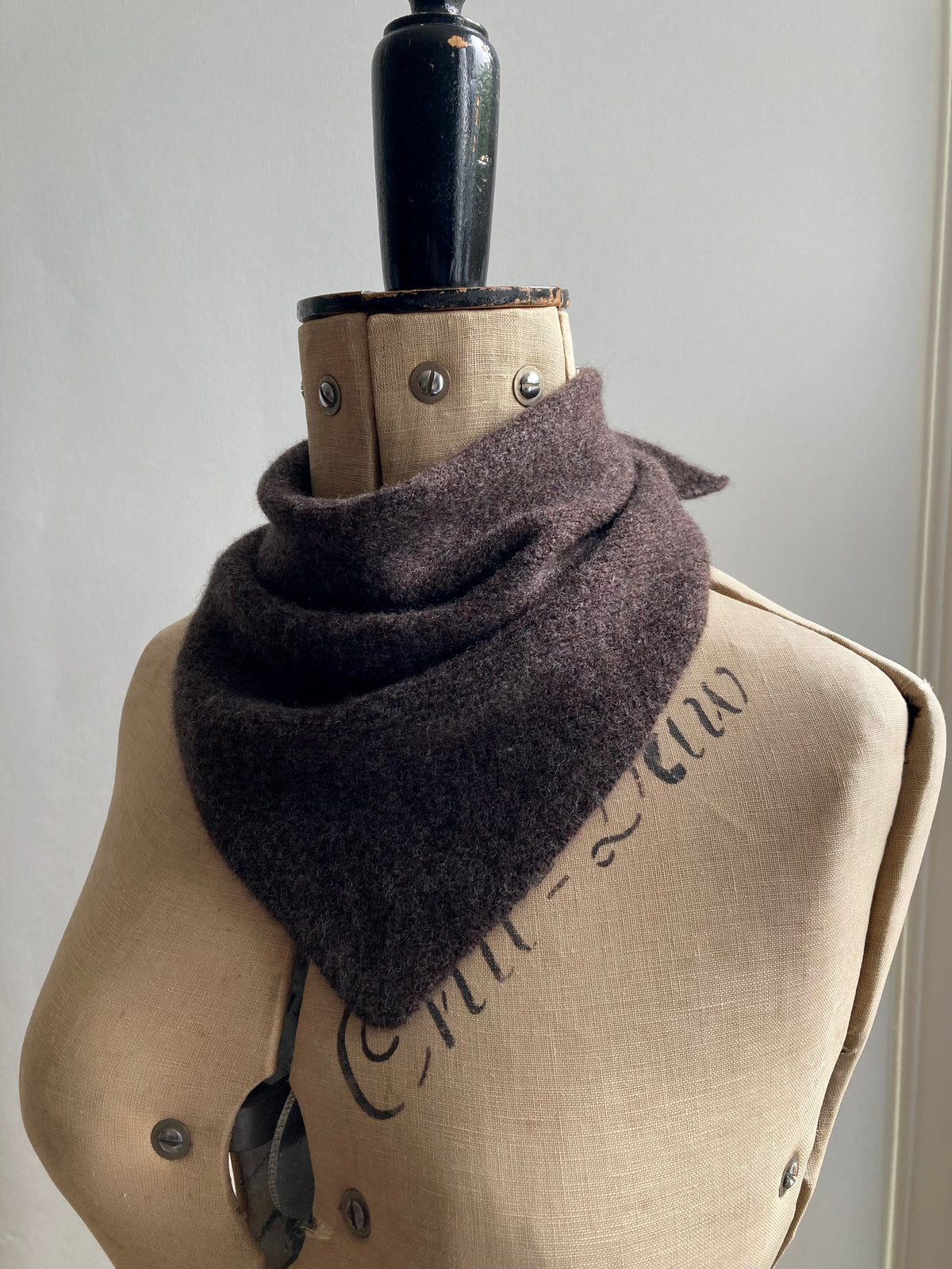 Bitter Chocolate: Lambswool Triangle Scarf - Romy