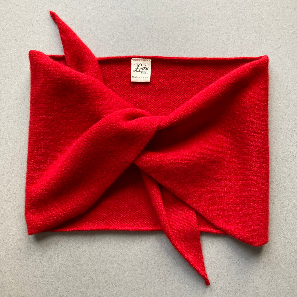 Lipstick Red: Lambswool Larger Neckerchief Scarf - Cary