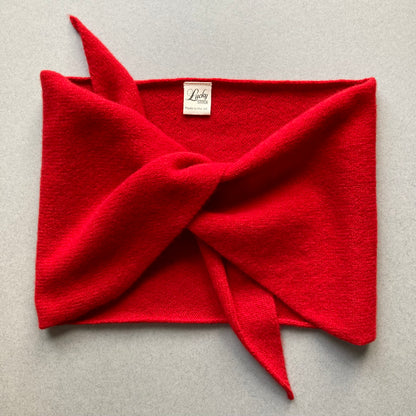 Lipstick Red: Lambswool Larger Neckerchief Scarf - Cary