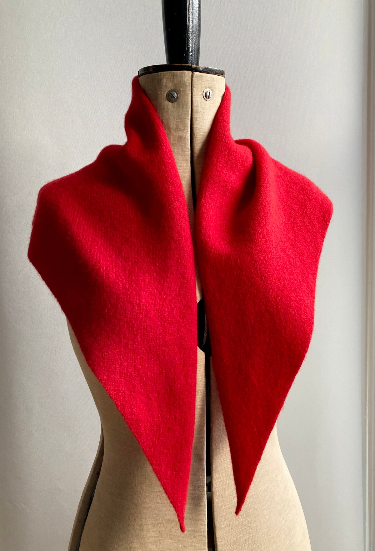 Lipstick Red: Lambswool Larger Neckerchief Scarf - Cary