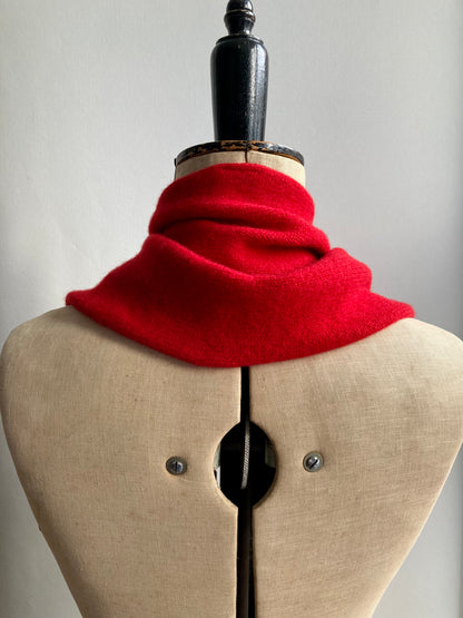 Lipstick Red: Lambswool Larger Neckerchief Scarf - Cary