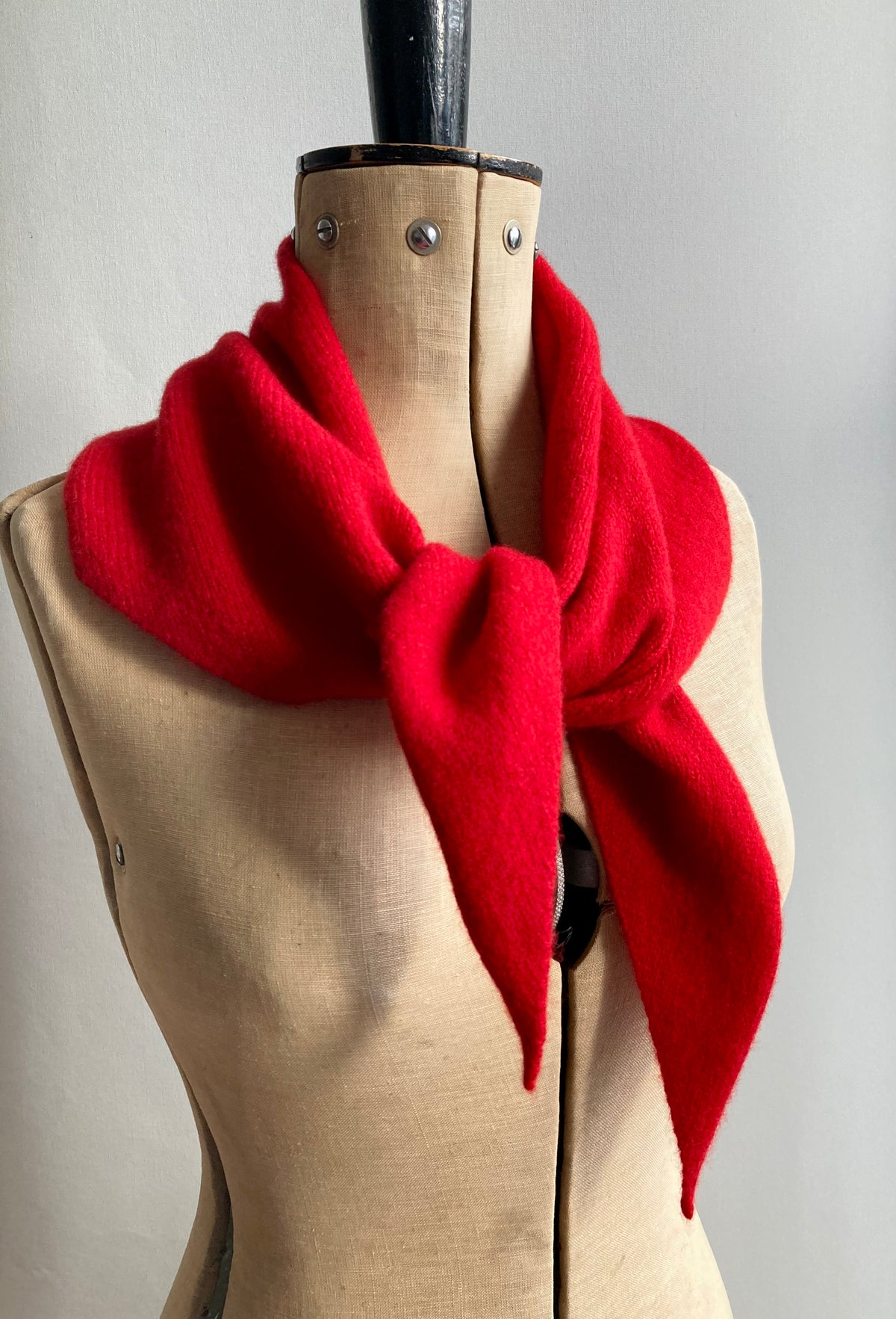 Lipstick Red: Lambswool Larger Neckerchief Scarf - Cary