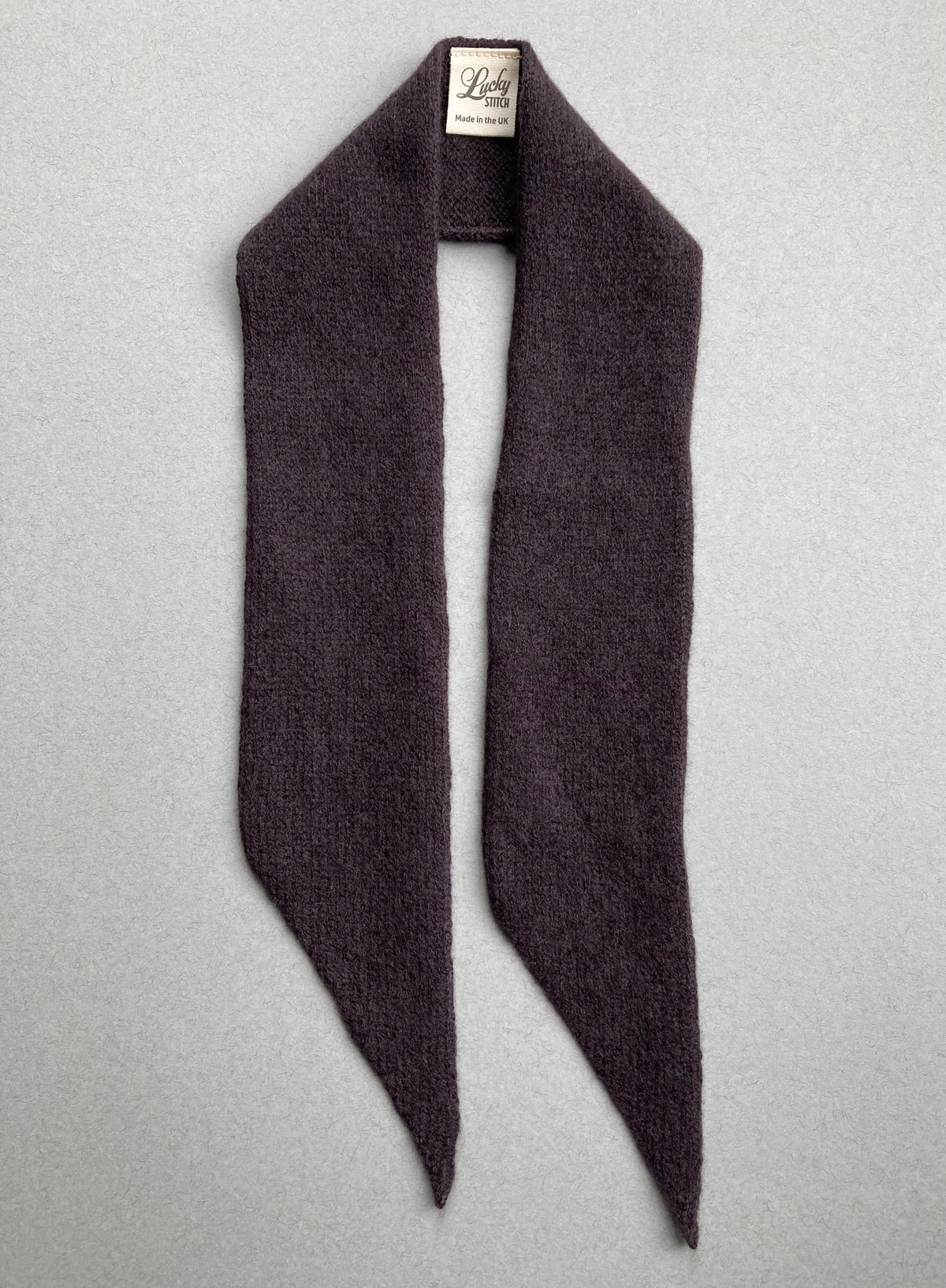 Black Coffee: Lambswool Ribbon Neckerchief Scarf - Lana