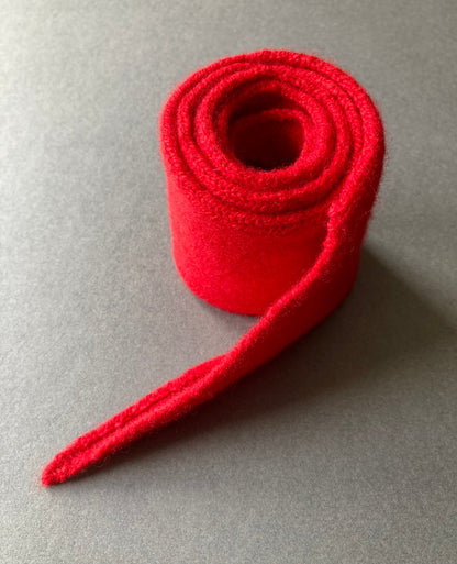 Lipstick Red: Lambswool Ribbon Neckerchief Scarf - Lana