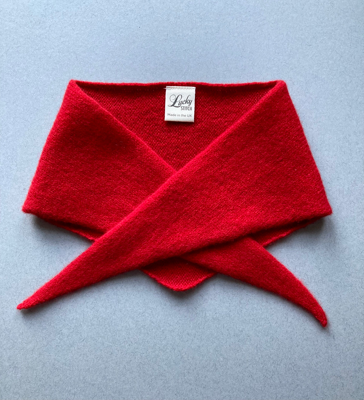Lipstick Red: Lambswool Mini Bandana Scarf - Etta