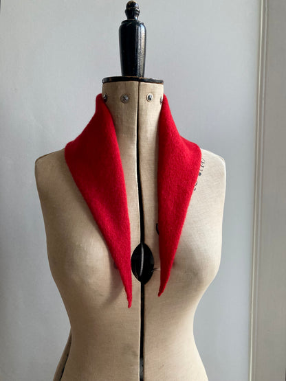 Lipstick Red: Lambswool Mini Bandana Scarf - Etta