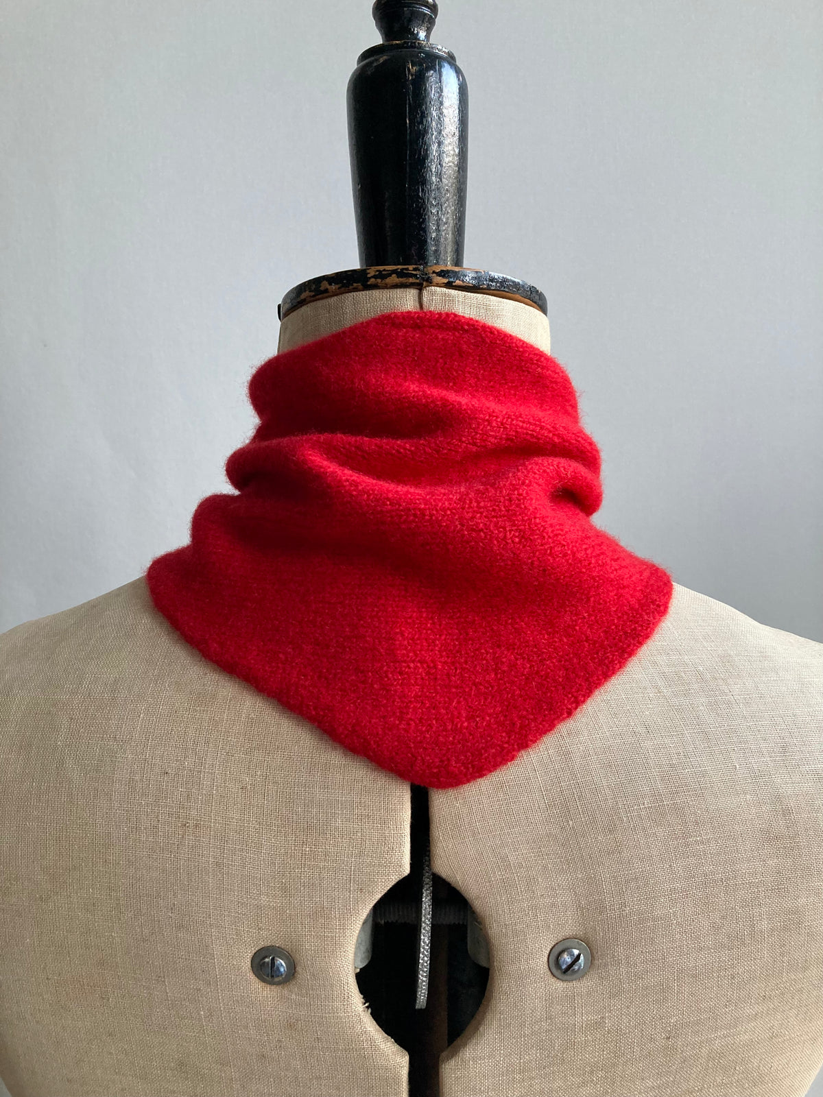 Lipstick Red: Lambswool Mini Bandana Scarf - Etta