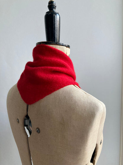 Lipstick Red: Lambswool Mini Bandana Scarf - Etta