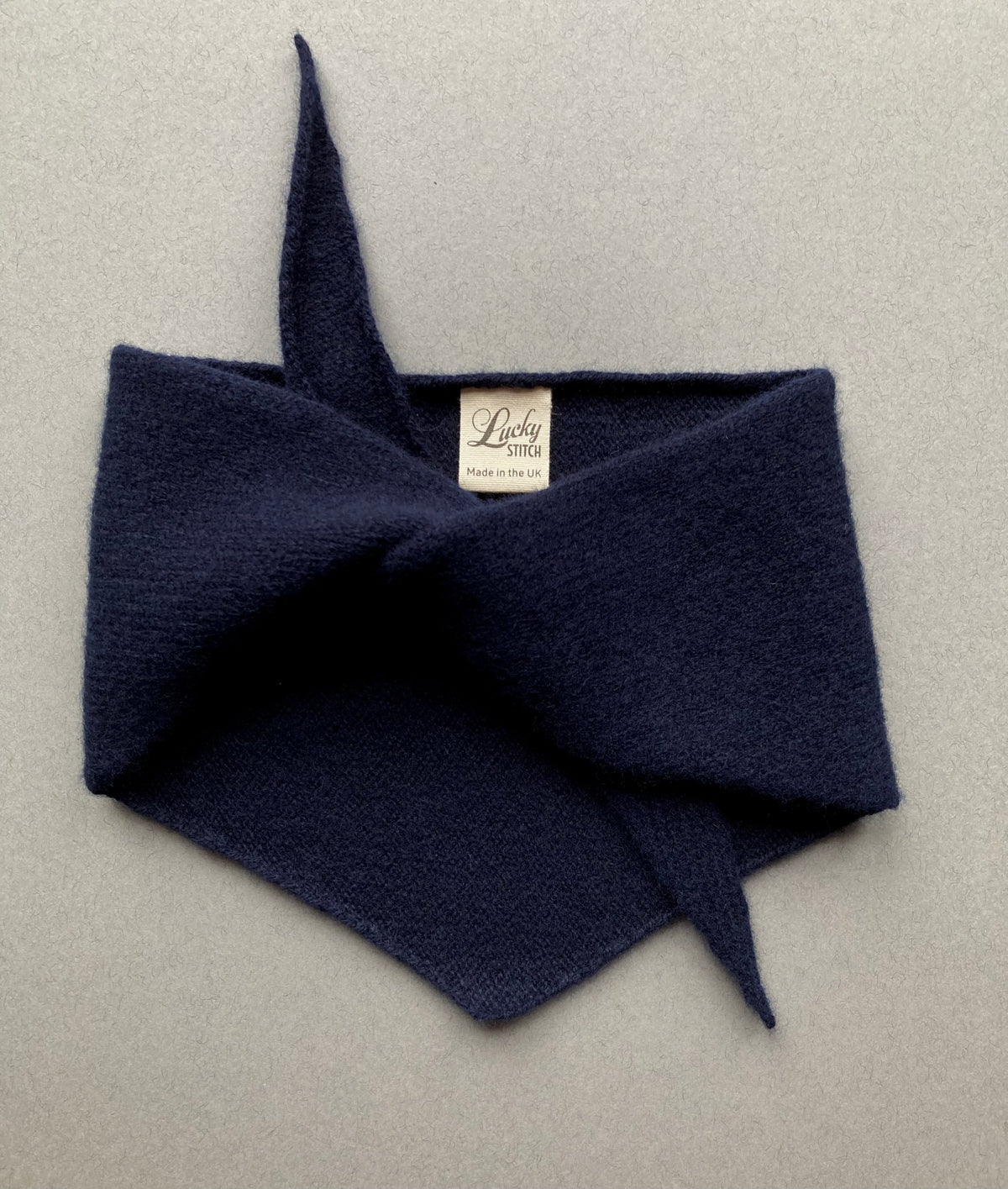 Dark Navy: Lambswool Mini Bandana Scarf - Etta