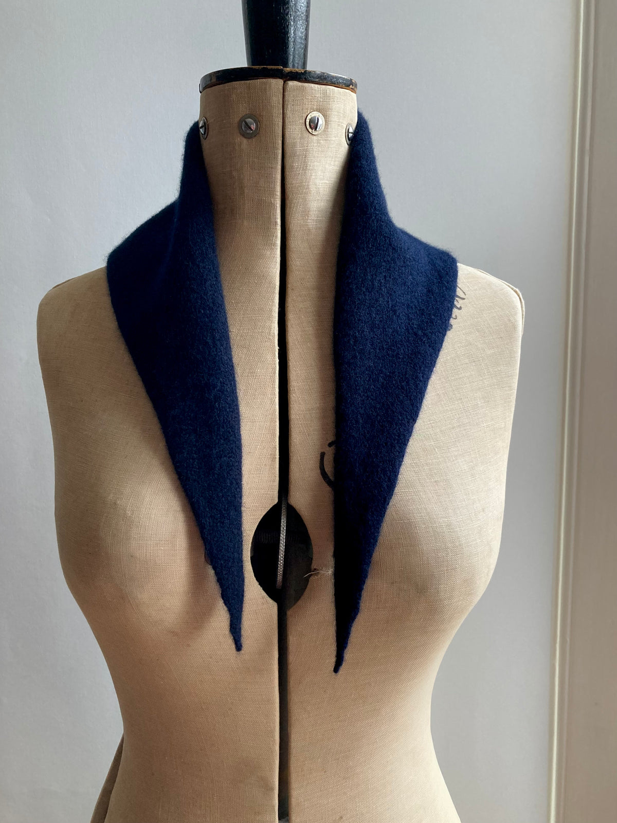Dark Navy: Lambswool Mini Bandana Scarf - Etta